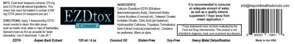 Aplicación de crema EZDtox con EDTA para desintoxicación natural
