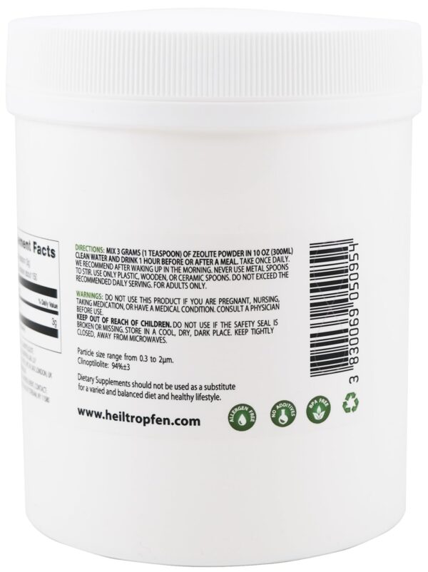 Suplemento zeolita heiltropfen polvo mineral detox natural