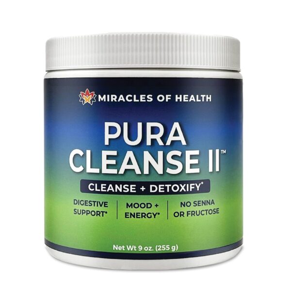 Pura Cleanse II bebida detox con caja y vaso