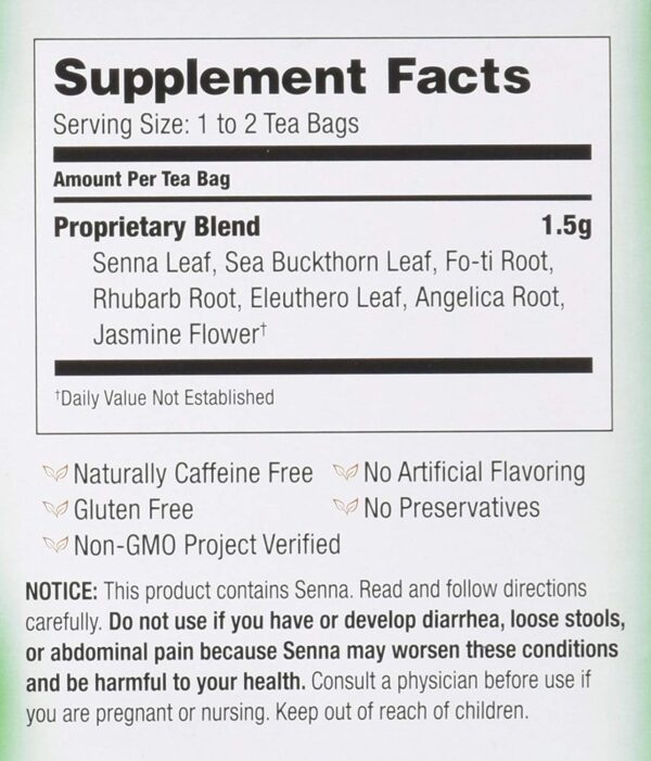 Té herbal con hoja de sena y ruibarbo Bravo Tea