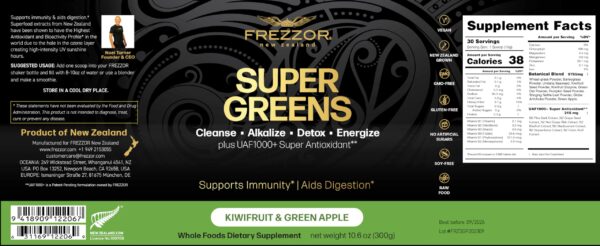 FREZZOR suplemento frutas verduras verdes polvo antioxidantes