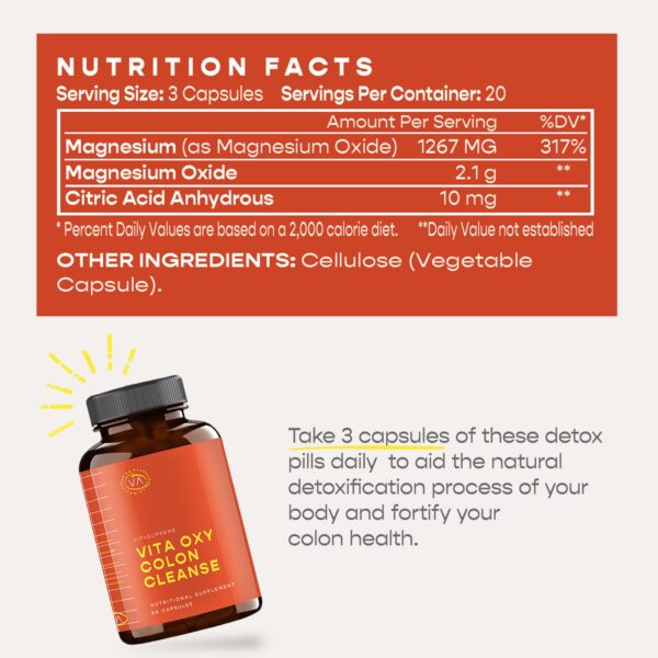 Cápsulas VITASUPREME Vita Oxy con magnesio para digestión saludable