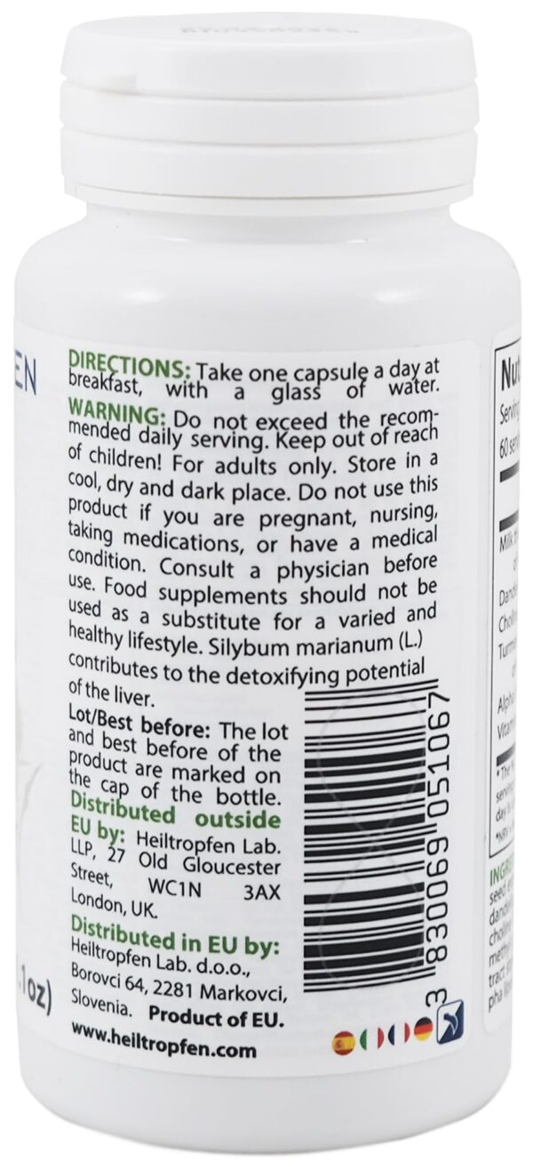 Suplemento Hepático Heiltropfen 60 cápsulas vegetarianas
