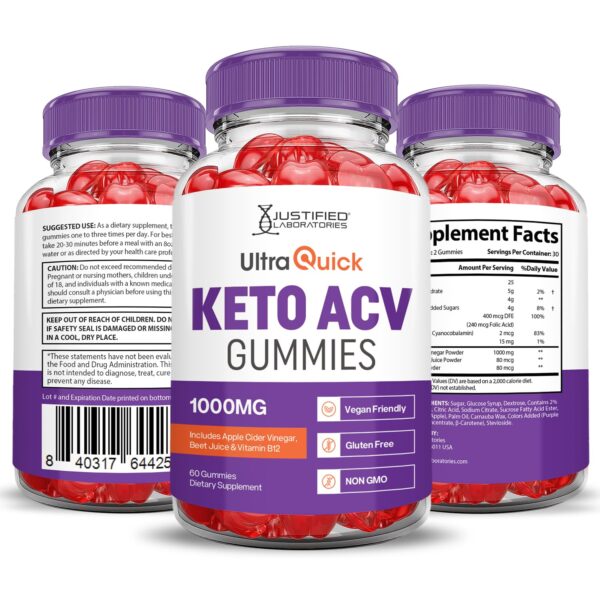 Gomitas veganas Ultra Quick Keto ACV sin gluten y gelatina
