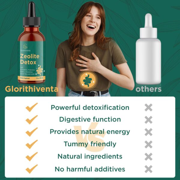 Presentación gotas líquidas zeolite detox Glorithiventa adulto