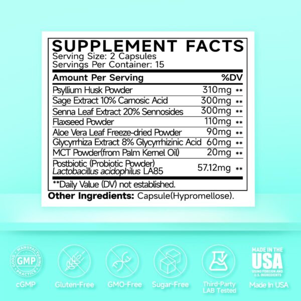 Suplementos naturales LuckTell Senna Plus para limpieza digestiva