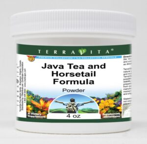 Té Java y Cola de Caballo polvo 4oz TerraVita presentación
