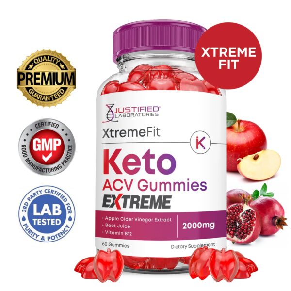 Envase gomitas Xtreme Fit Keto ACV con fórmula extrema