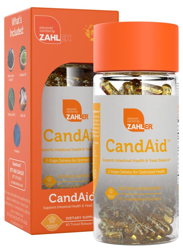 Cápsulas liberación crónica para salud digestiva Zahler CandAid