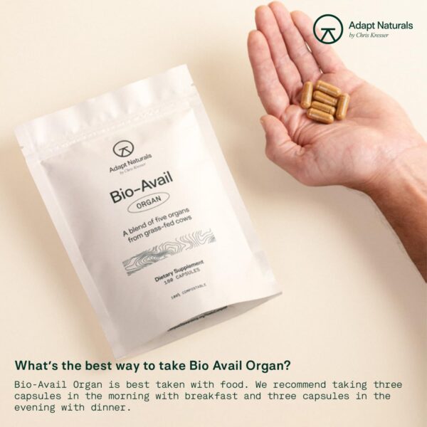 Etiqueta de suplemento Adapt Naturals mezcla de órganos