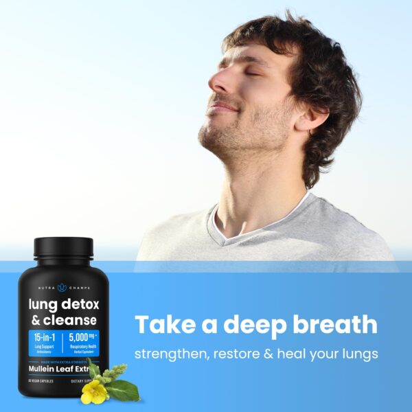 Detox pulmonar fórmula avanzada NutraChamps vegana y sin alérgenos