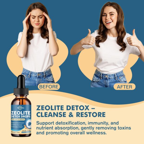 ReviNutra Zeolite gotas piña sabor frasco y etiqueta