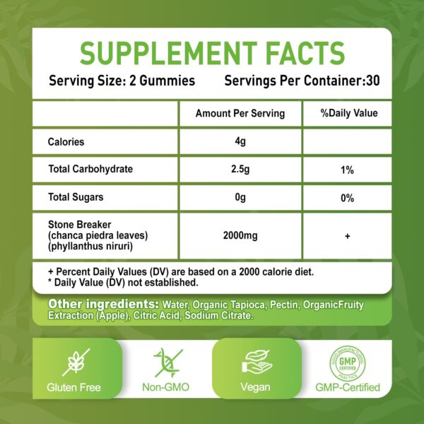 Suplemento herbal gomitas orgánicas chanca piedra Zetelixia