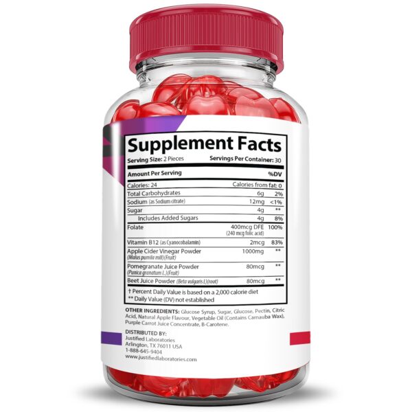 Etiqueta nutricional Premier Keto gomas ACV 1000mg