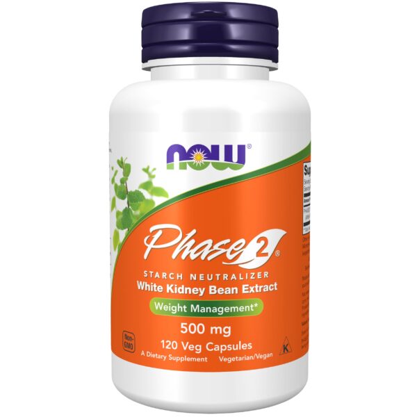 NOW Supplements Phase 2 botella extracto de frijol blanco control de peso