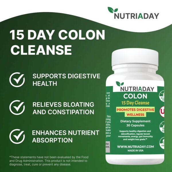 Cápsulas veganas para limpieza intestinal NUTRIADAY