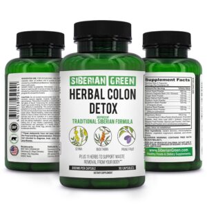 Siberian Green Herbal detox colon 90 cápsulas envase frontal