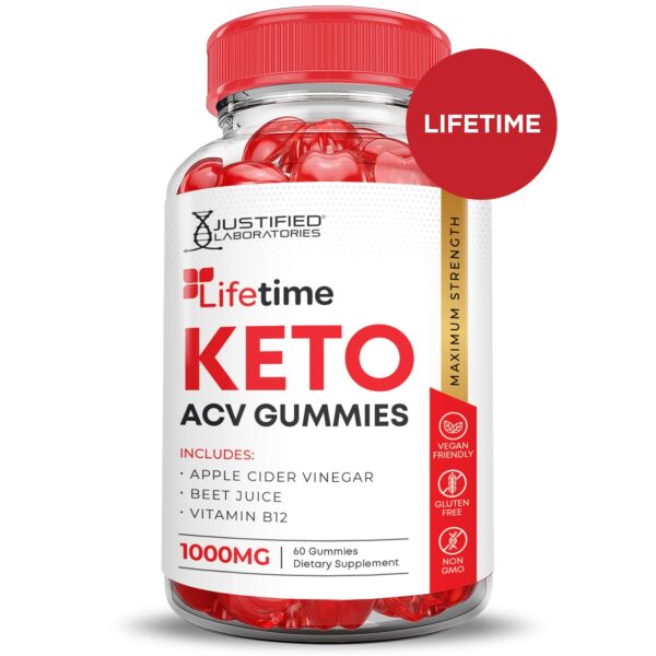Detalle gomitas Lifetime Keto ACV vistas en primer plano