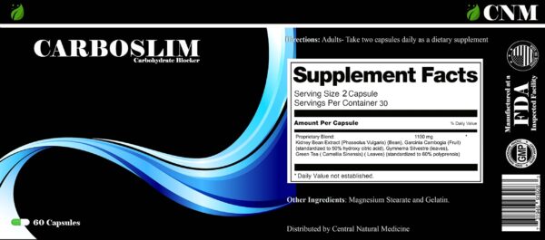 CNM CARBOSLIM caja y frasco para bloqueo de carbohidratos