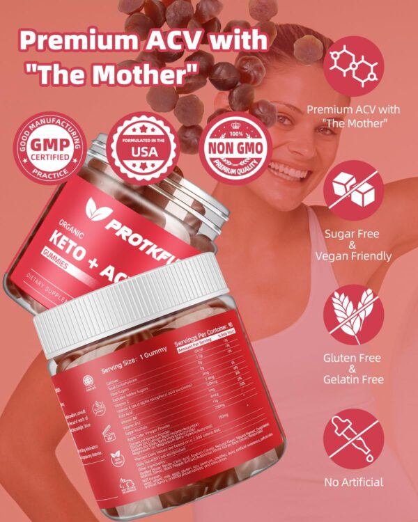Gomitas orgánicas Keto ACV ProTKFU sin gluten y veganas