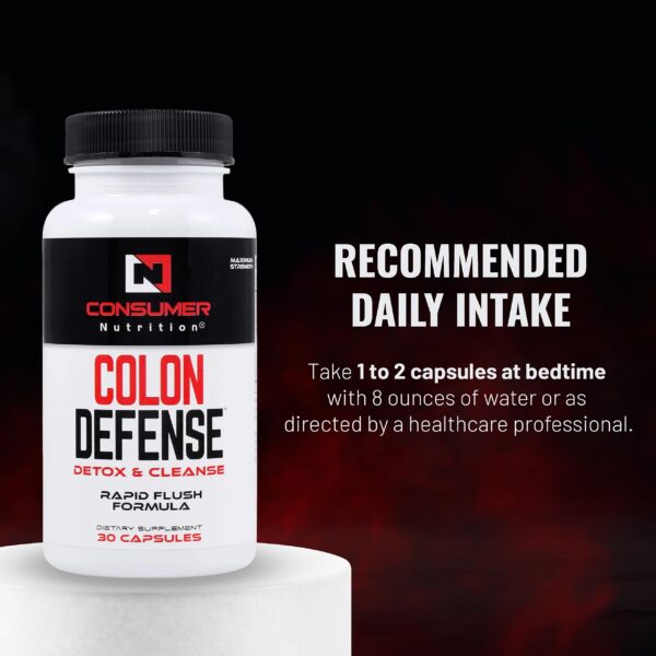 Cápsulas Colon Cleanse en mano mostrando tamaño y cantidad