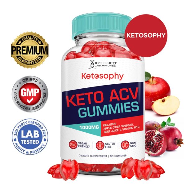 Gomitas veganas Ketosophy Keto ACV con vitamina B12 y folato