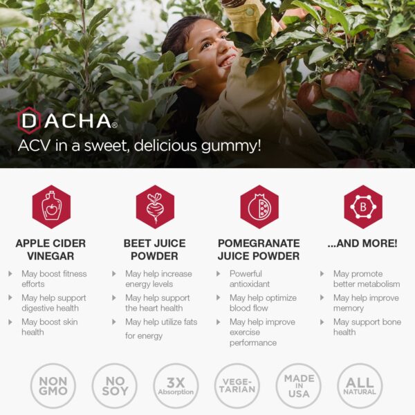 Paquete gomitas DACHA ACV para detox y apoyo inmune