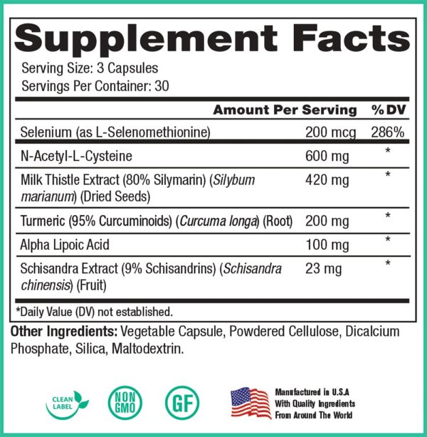 Cápsulas para salud del hígado y desintoxicación natural