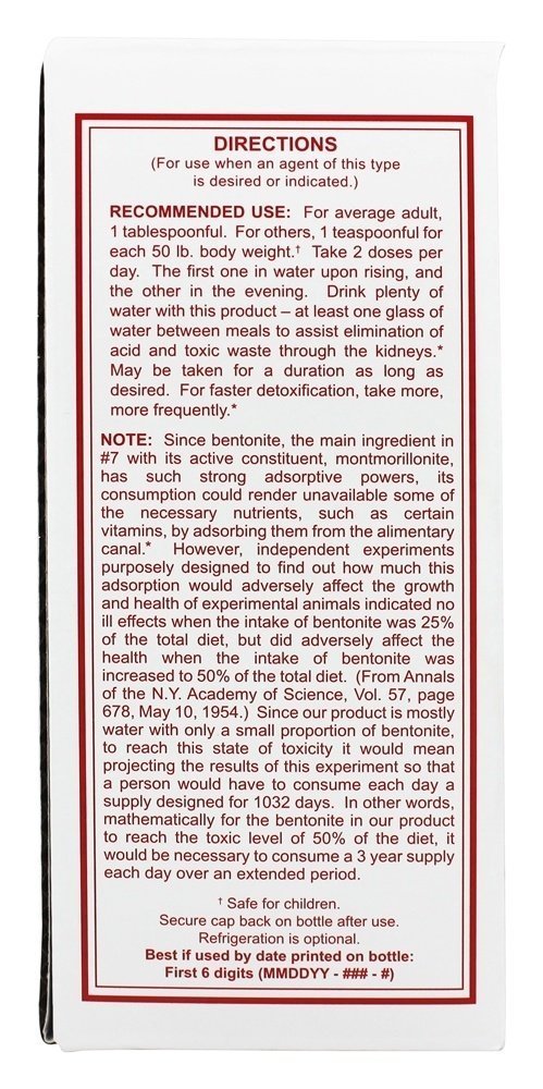 Detoxificante líquido Sonne's arcilla bentonita 32 oz