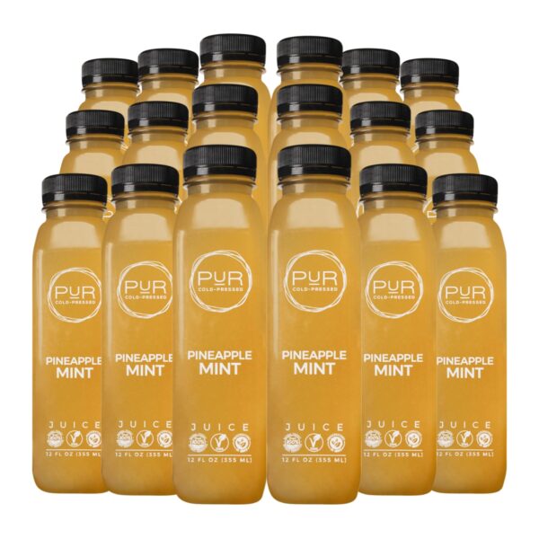 Kit de jugos cold pressed PUR piña y menta 12 fl oz 6 pack