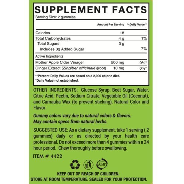 Gomitas Be Happy Be You ACV sin gelatina en mano