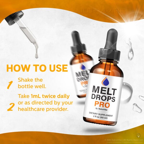 Close up de la botella Melt Drops Pro