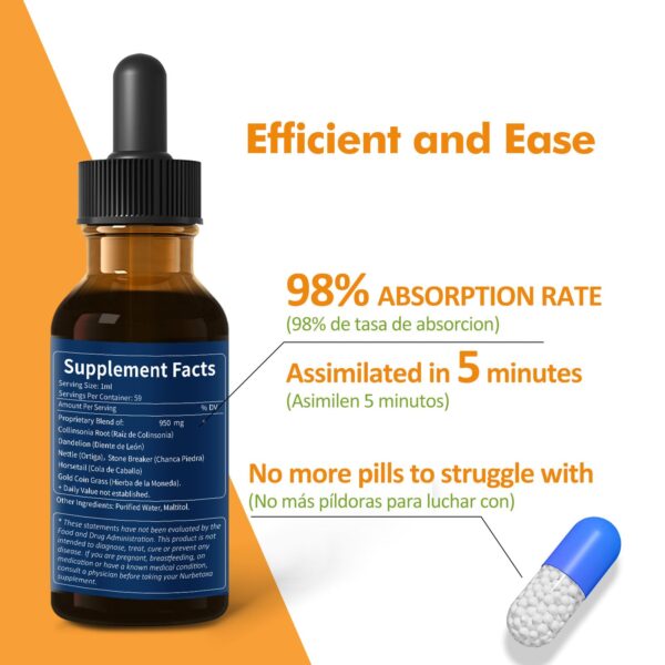 Gotas herbales para limpieza del tracto urinario y alivio