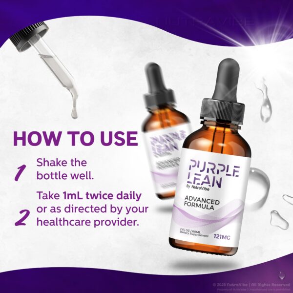 Empaque y frasco PurpleLean Drops Empaque y frasco PurpleLean Drops