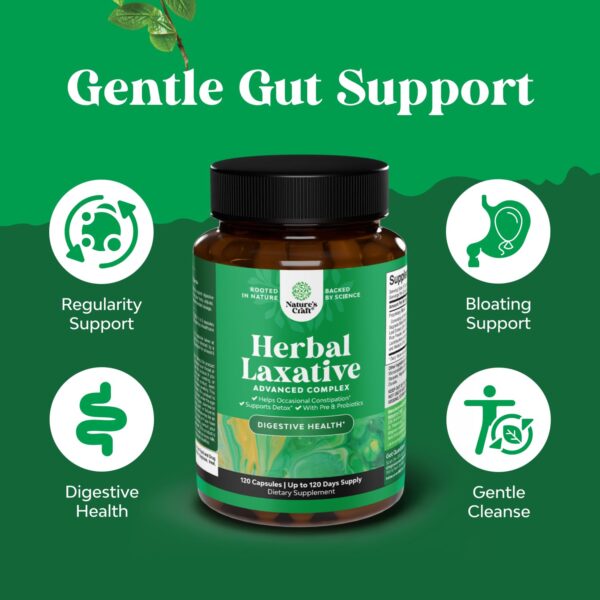 Cápsulas laxantes con hierbas y probióticos para salud digestiva