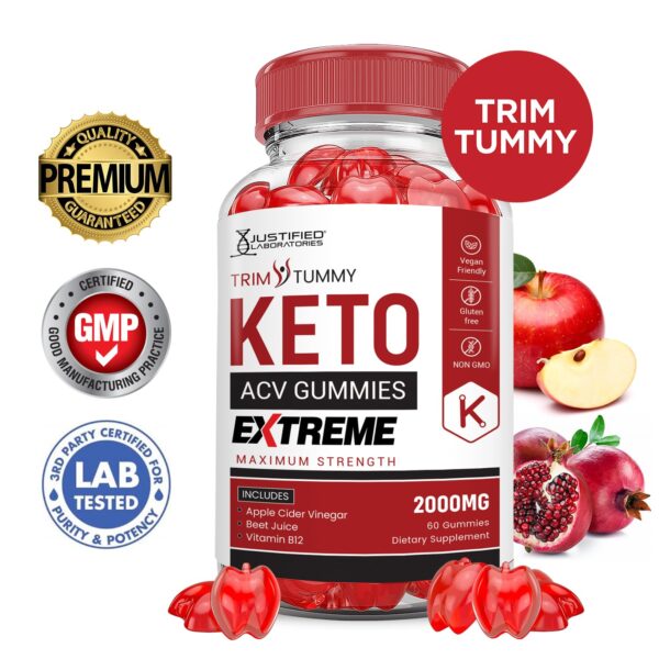 Gomitas Trim Tummy keto ACV ingredientes naturales y vitaminas