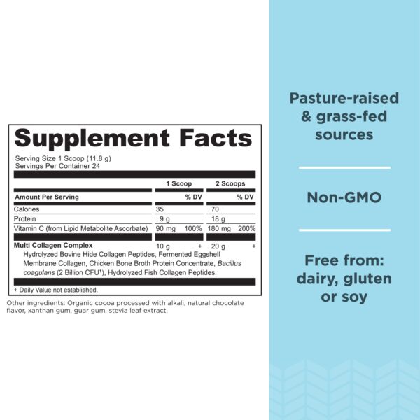 Etiqueta de Multi Collagen Protein Chocolate