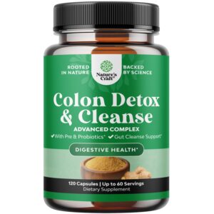 Limpieza herbal de colon Natures Craft paquete de 120 cápsulas