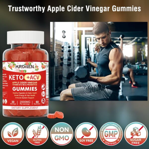 Gomitas keto vinagre sidra manzana Hurdilen en envase cerrado