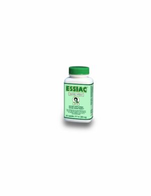 Frasco de cápsulas ESSIAC té herbal para sistema inmunológico