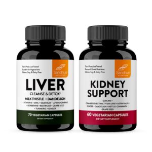 Combo detox hígado y riñón Sandhu’s botella frontal