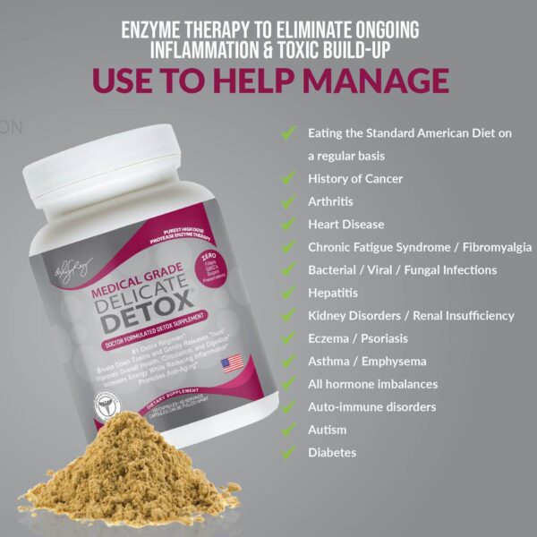 Delicate Detox cápsulas vegetarianas no GMO para salud natural