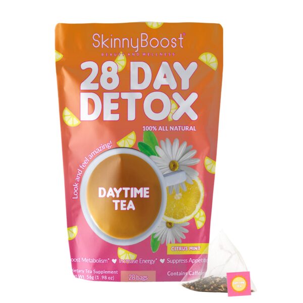 Caja té detox SkinnyBoost 28 días sabor cítrico menta