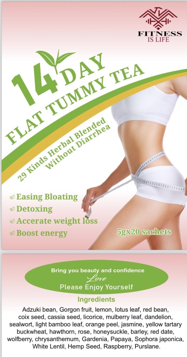 Té herbal para abdomen plano y pérdida de peso en caja