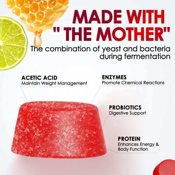 Detalle de gominolas keto acv KGGCDD con ingredientes naturales y vitamina B12