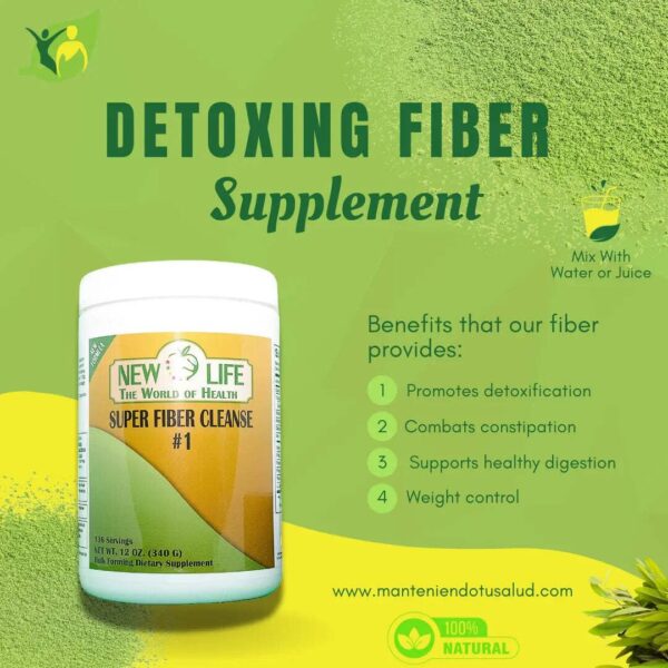 Super Fiber Cleanse 1 fórmula natural sin gluten vegana