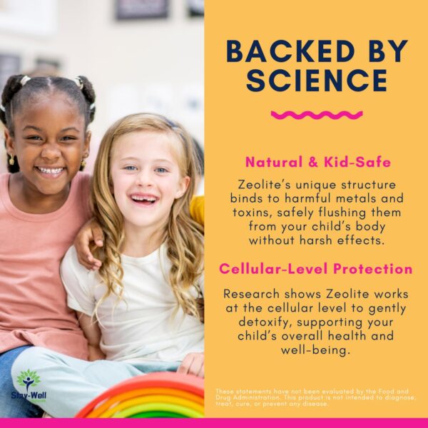 Detalle ingredientes naturales gomitas zeolita Stay-Well Naturals