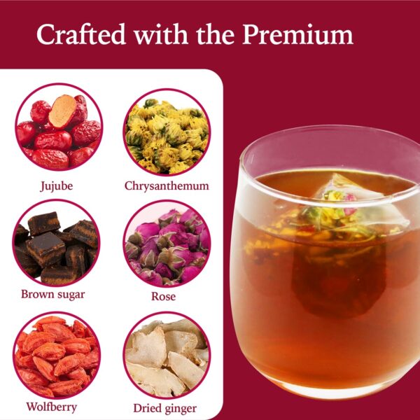 Taza con infusión de té herbal Leafroot para salud femenina