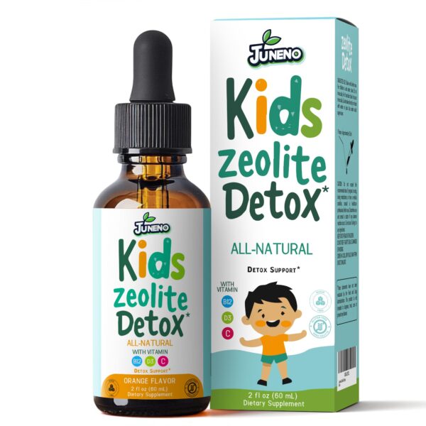 Botella de gotitas detox Juneno para niños con sabor naranja