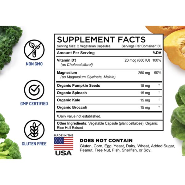 Vista lateral frasco FarmHaven magnesio y vinagre sidra manzana